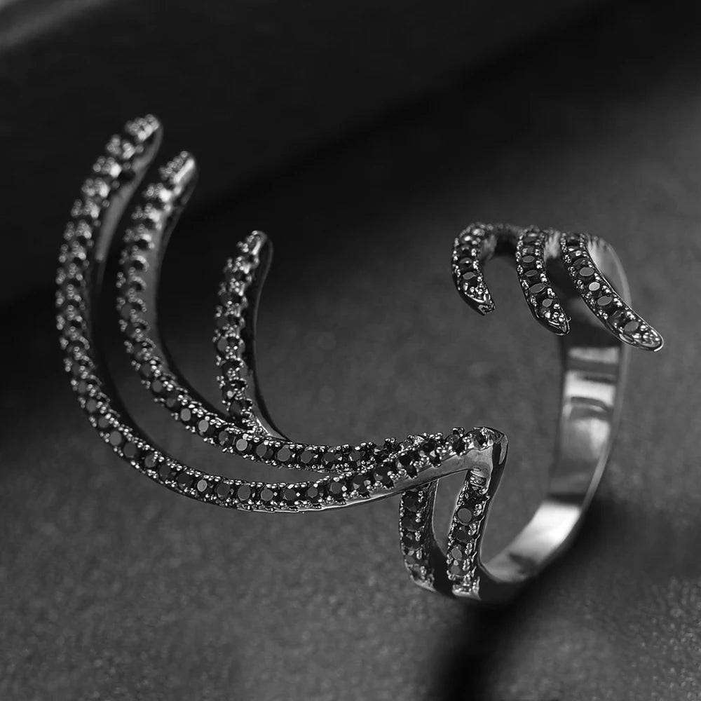 Trendy Angel Wing Statement Stacks Rings for Women Cubic Zircon Finger Rings Beads Ring Boho Beach Jewelry