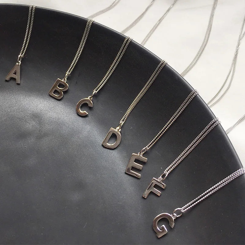 Trustdavis Genuine 925 Sterling Silver Fashion Sweet 26 Letters Pendant For Women Girls Wish Fine DIY Accessories Jewelry DS837