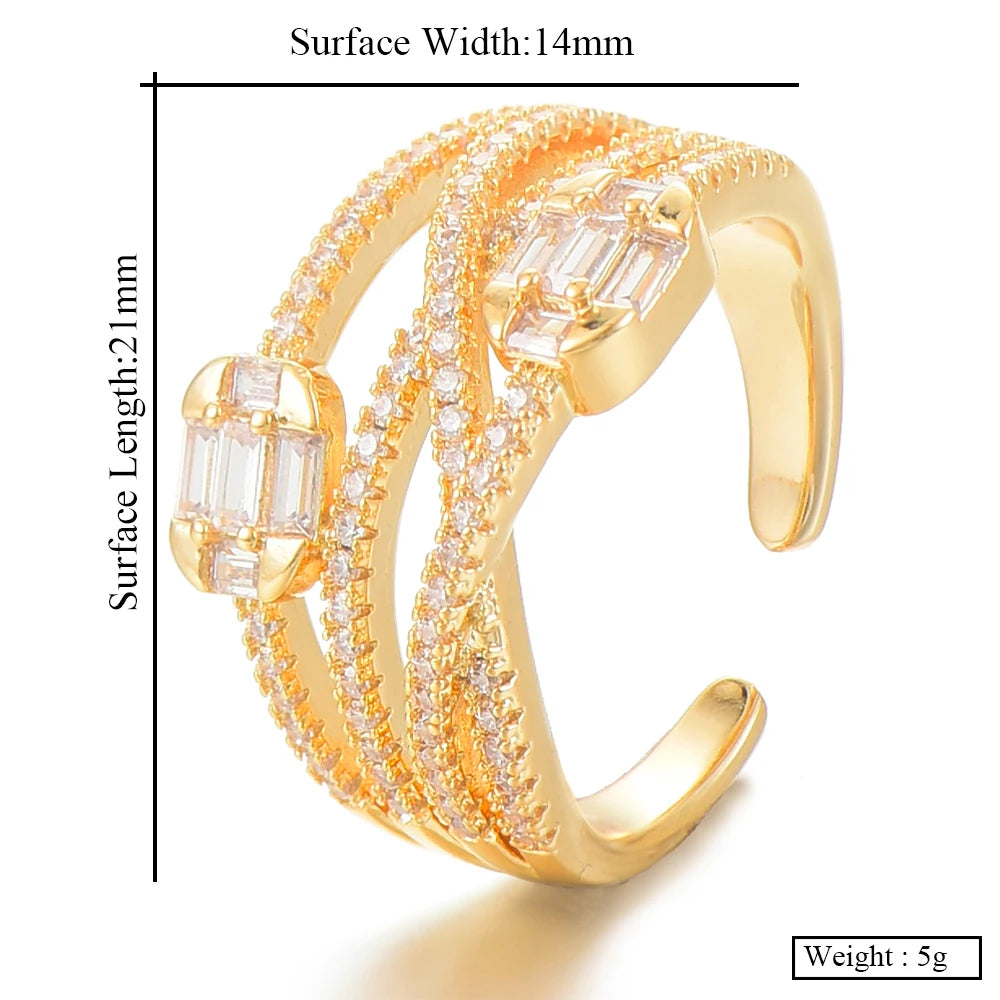 NEW Trendy GEOMETRIC Ring for Women Wedding Cubic Zircon Finger Rings Beads Charm Ring Bohemian Beach Jewelry Gift