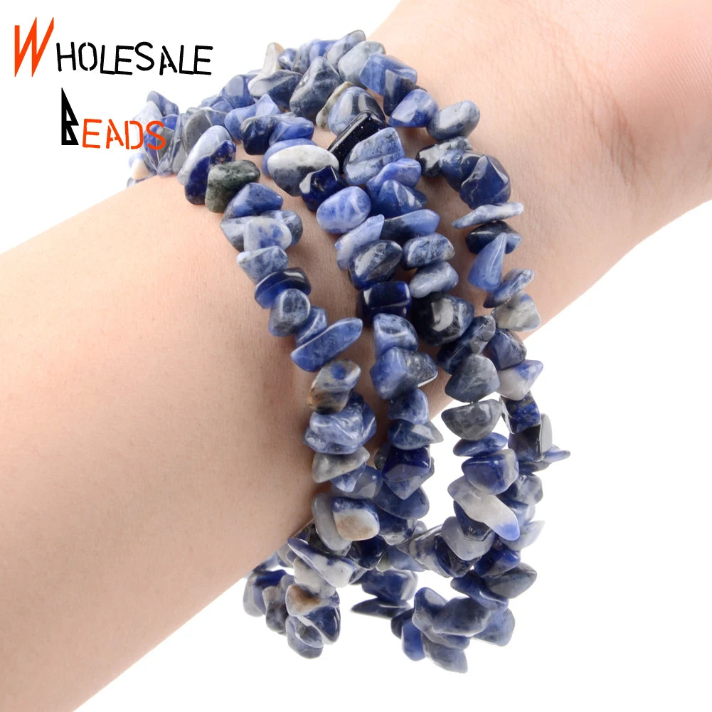 Irregular Natural Chip Beads 3mm-5mm-8mm Amethysts Lapis Lazuli Quartz Stone Beads for Jewelry Making DIY Bracelet Necklace 16"