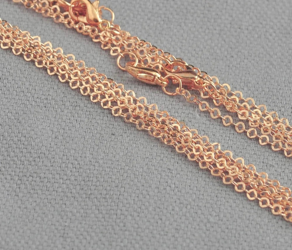 20PCS/Lot Promotion 925 Sterling Silver Color/RoseGold/KC Gold Link Chains Necklaces Fashion Jewelry New Arrival Chains Jewelry
