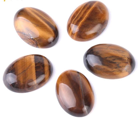 Yellow Tiger Eye Cabochon Bead Natural Stone CAB No Hole Fit DIY Handicrafts Reiki Jewelry Women Men Ring Bracelet F512
