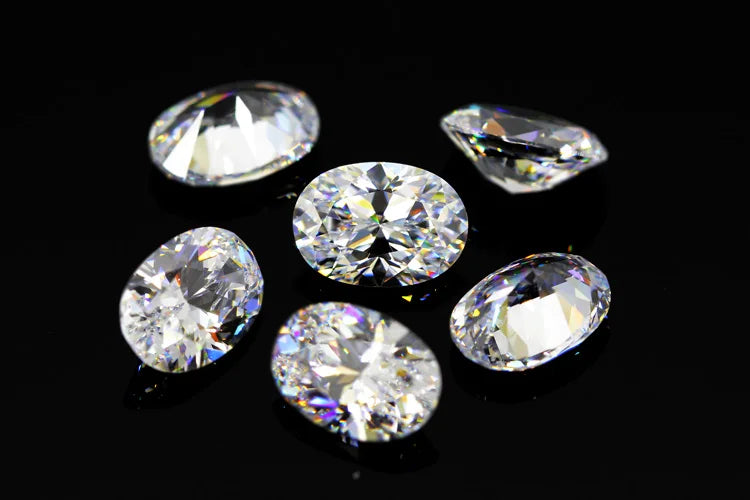 Cubic Zirconia Stone Multicolor Oval Shape Brilliant Cut Loose CZ Stones Synthetic Gems Beads For Jewelry 2x3~13x18mm AAAAA