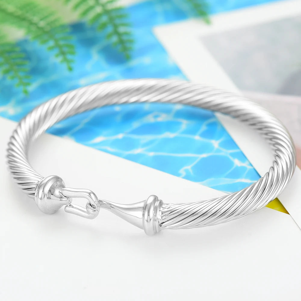 Trendy Luxury Stackable Bangle Cuff For Women Wedding Full Cubic Zircon Crystal CZ Dubai Bracelet Party Jewelry 2023