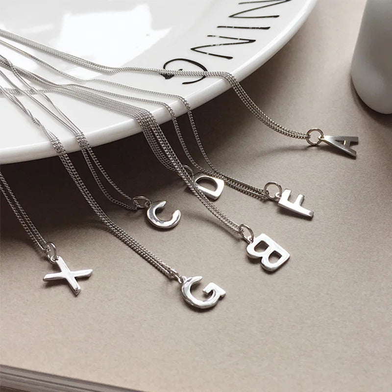 Trustdavis Genuine 925 Sterling Silver Fashion Sweet 26 Letters Pendant For Women Girls Wish Fine DIY Accessories Jewelry DS837
