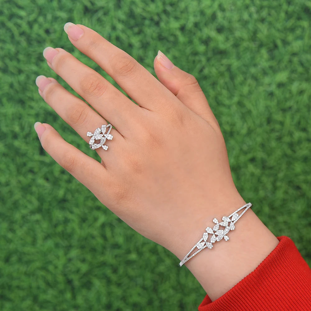 Luxury Stackable Cuff Bangles For Women Wedding Full AAA Cubic Zircon Crystal CZ Dubai Bridal Bracelets Party Jewelry 2022