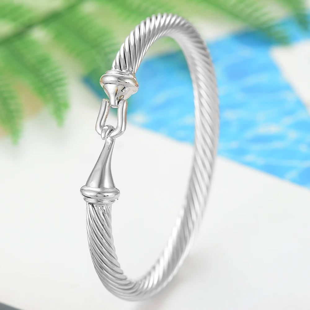 Trendy Luxury Stackable Bangle Cuff For Women Wedding Full Cubic Zircon Crystal CZ Dubai Bracelet Party Jewelry 2023
