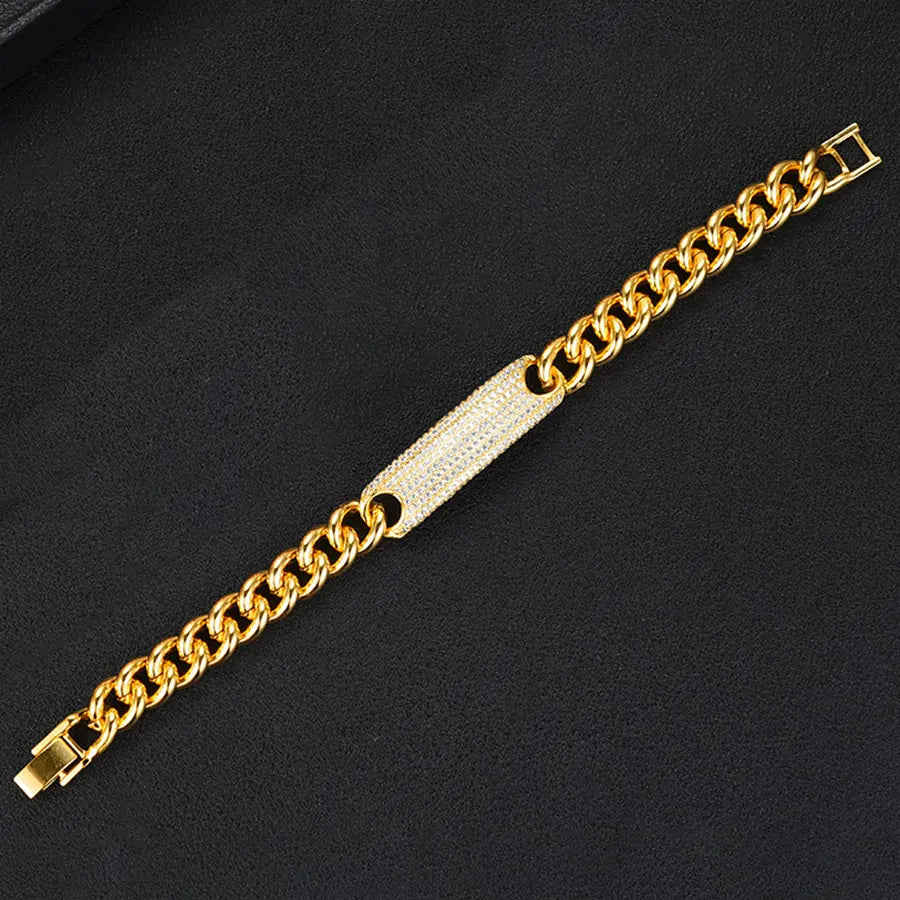 Luxury Chunky Link Bracelet For Women Wedding Full Cubic Zircon Crystal CZ Dubai Bracelet Party Jewelry 2020