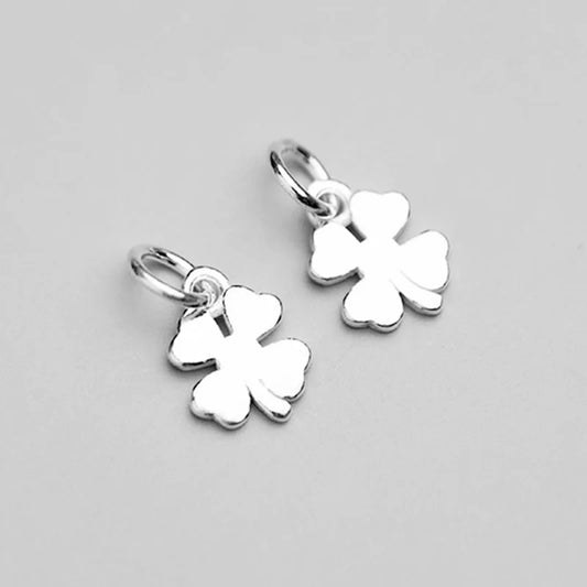 925 Sterling Silver Pretty Lucky Clover Pendants Women Men Good Luck Handmade Silver Charms Fit Bracelets DIY Jewelry Making