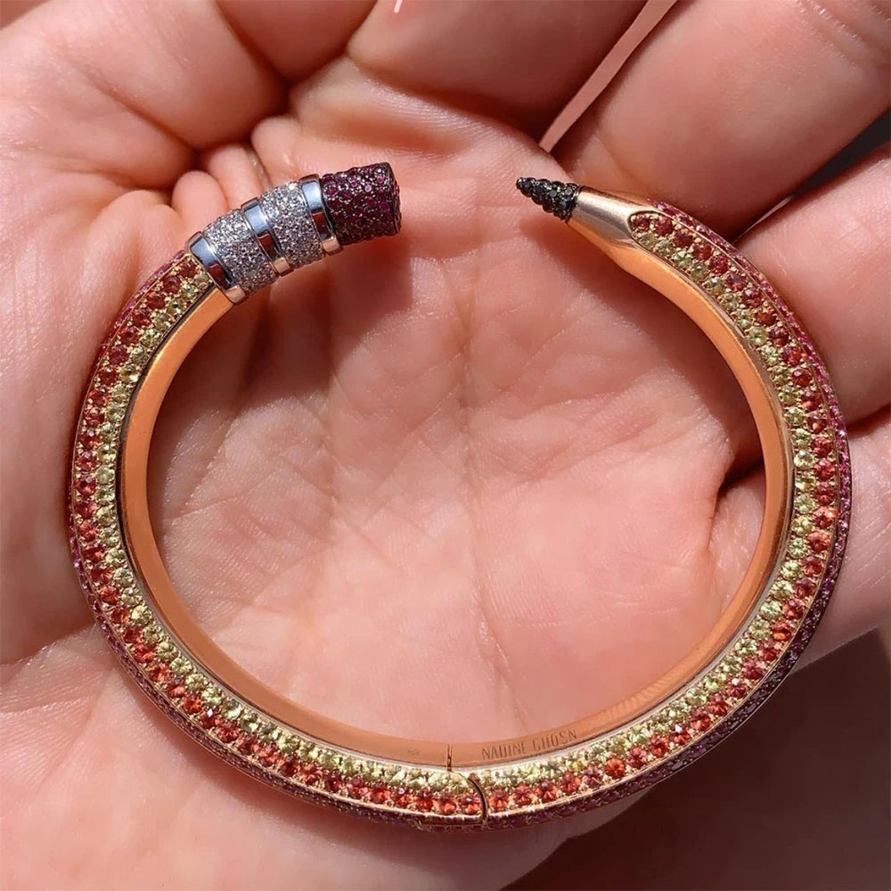 Trendy Pencil Designs Bangle Cuff For Women Wedding Full Cubic Zircon Crystal CZ Dubai Silver Color Party Bracelet 2022