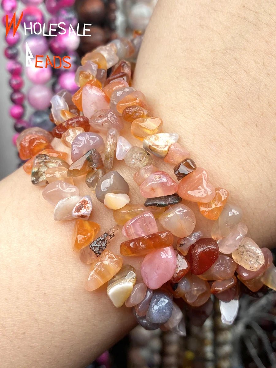Irregular Natural Chip Beads 3mm-5mm-8mm Amethysts Lapis Lazuli Quartz Stone Beads for Jewelry Making DIY Bracelet Necklace 16"
