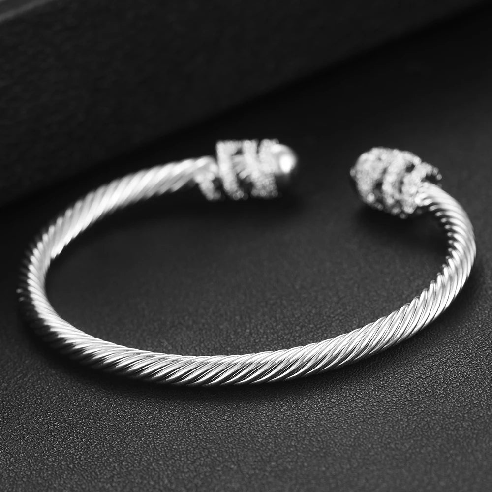 Trendy Luxury Stackable Bangle Cuff For Women Wedding Full Cubic Zircon Crystal CZ Dubai Bracelet Party Jewelry 2023