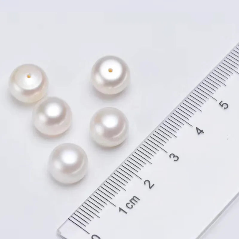 3A 4A 2.5-14mm Natural Pearl Bread Half Hole Round Button Pearls Freshwater Beads For Jewelry Making DIY Earrings Accessories