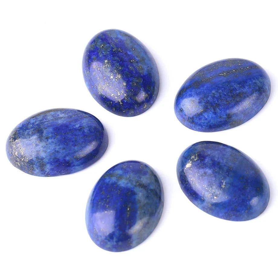 Natural Lapis Lazuli Cabochon Gem Stones No Drilled Hole Oval CAB Bead for Men DIY Handcrafted Jewelry Making Ring F511