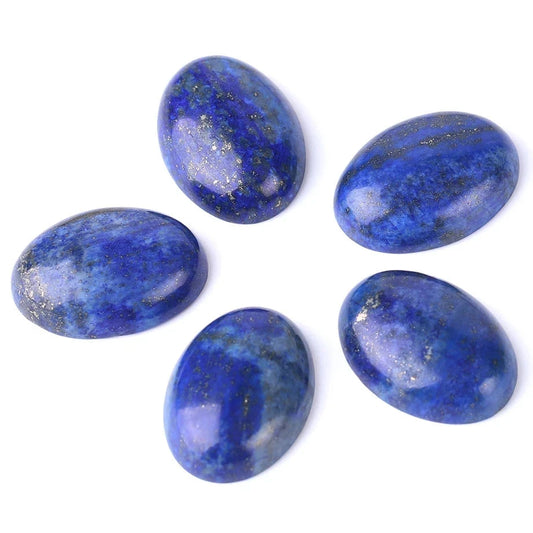 Natural Lapis Lazuli Cabochon Gem Stones No Drilled Hole Oval CAB Bead for Men DIY Handcrafted Jewelry Making Ring F511