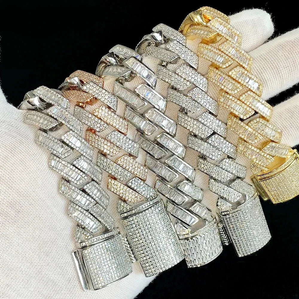 Wholesale New Iced Out Sparking Fashion CZ Prong Miami Cuban Bracelet Micro Paved 5A Cubic Zircon Bling Men Hip Hop Jewelry