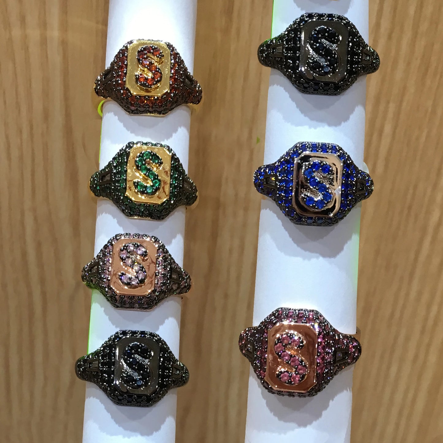 Luxury Initial Rings Geometry Cubic Zironium Engagement Dubai Naija Bridal Finger Rings Jewelry Addiction