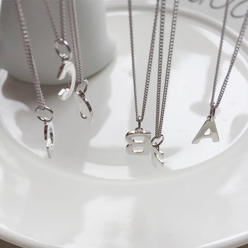 Trustdavis Genuine 925 Sterling Silver Fashion Sweet 26 Letters Pendant For Women Girls Wish Fine DIY Accessories Jewelry DS837
