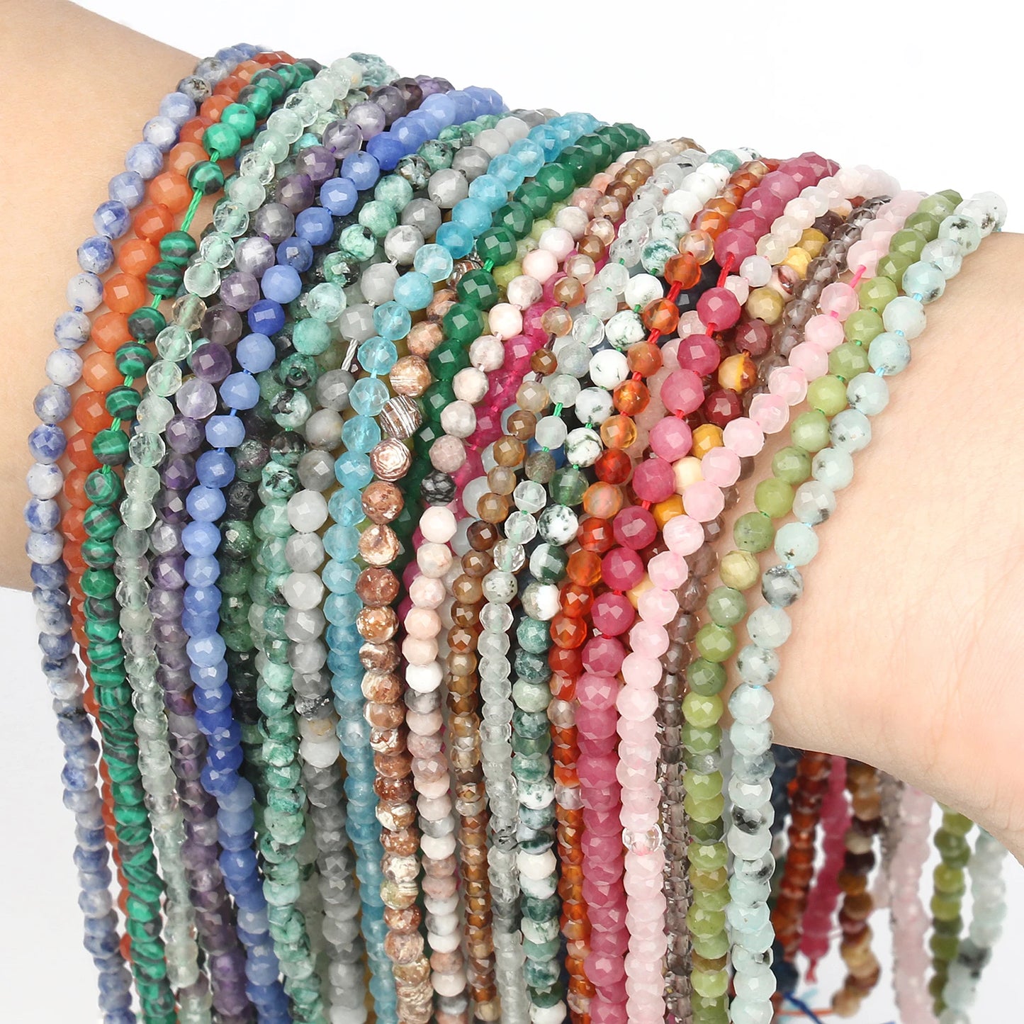 2/3/4mm Faceted Natural Epidote Zoisite Africa Turquoises Malachite Beads For Jewelry Making DIY Bracelet Waist Beads Chain