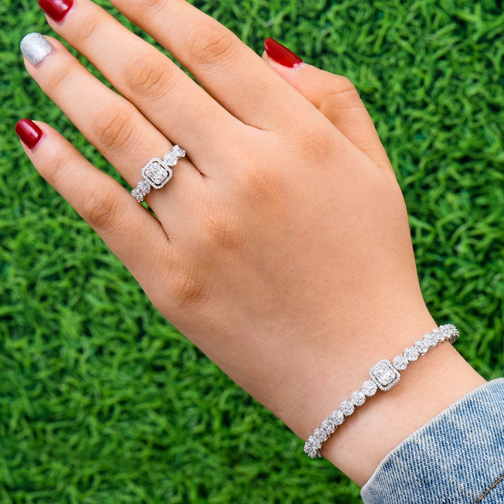 Luxury Stackable Cuff Bangles For Women Wedding Full AAA Cubic Zircon Crystal CZ Dubai Bridal Bracelets Party Jewelry 2022