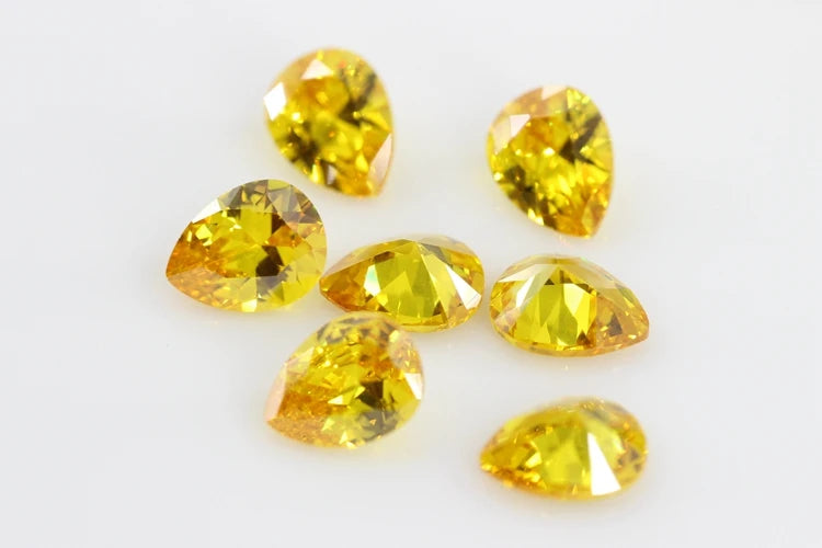 Cubic Zirconia Stone Multicolor Pear Shape Brilliant Cut Loose CZ Stones Synthetic Gems Beads For Jewelry 2x3~13x18mm AAAAA