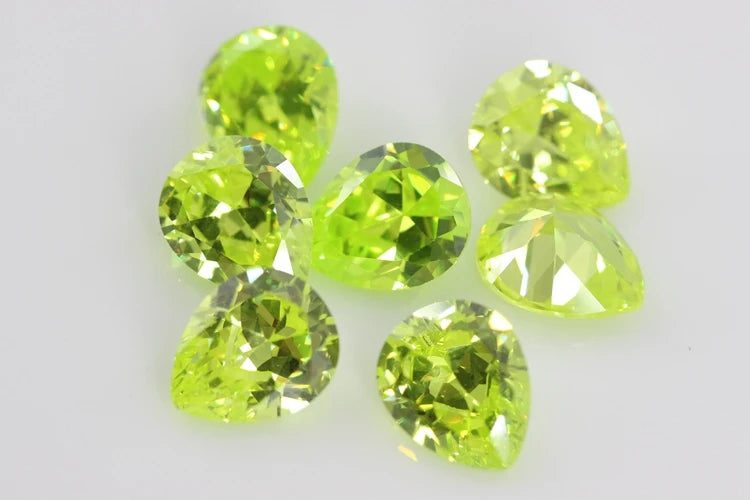 Cubic Zirconia Stone Multicolor Pear Shape Brilliant Cut Loose CZ Stones Synthetic Gems Beads For Jewelry 2x3~13x18mm AAAAA