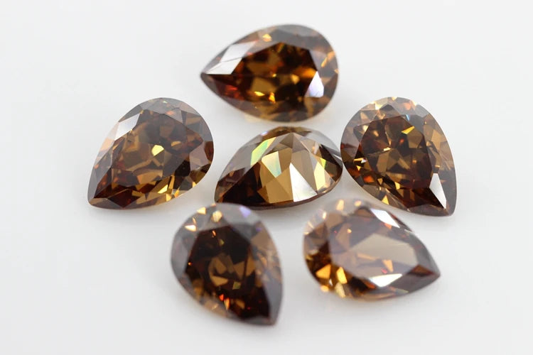 Cubic Zirconia Stone Multicolor Pear Shape Brilliant Cut Loose CZ Stones Synthetic Gems Beads For Jewelry 2x3~13x18mm AAAAA
