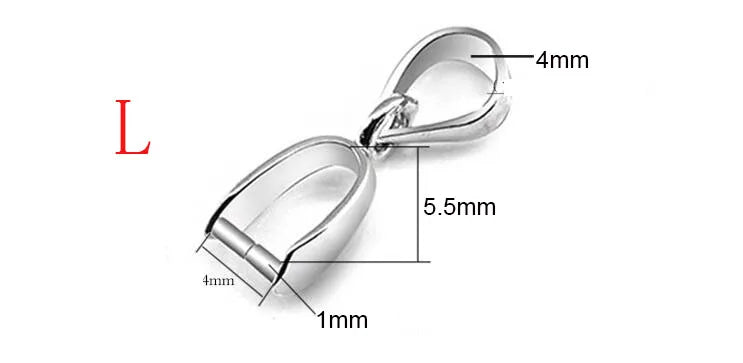 20pcs/lot Size S/M/L 925 Stering  Silver Bail Connector Bale Pinch Clasp Pendant for DIY Necklace Pendant Necklace Jewelry Make