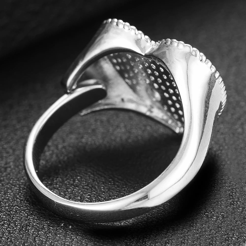 Trendy Heart Ring Luxury Flower Wheel CZ Cubic Zircon CZ Ring for Women Bridal Engagement Wedding Dubai Finger Rings