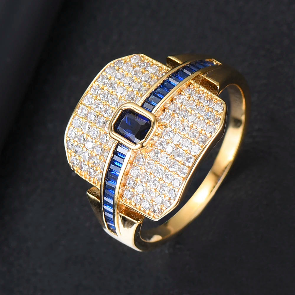 Luxury Stackable Choker Rings For Women Wedding Cubic Zircon Engagement Dubai American Bridal Finger Ring