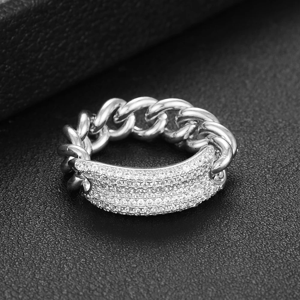 Trendy Punk Stacks Rings for Women Delicate Link Chain Rings Beads Charm Ring Bohemian Beach Jewelry 2019