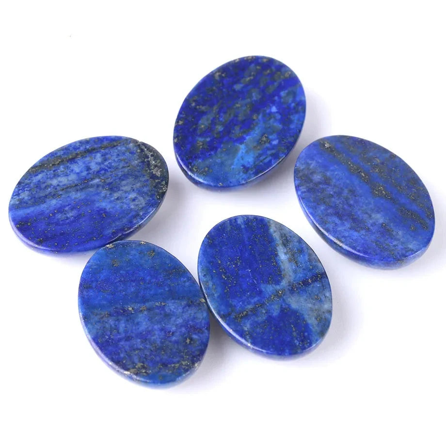 Natural Lapis Lazuli Cabochon Gem Stones No Drilled Hole Oval CAB Bead for Men DIY Handcrafted Jewelry Making Ring F511