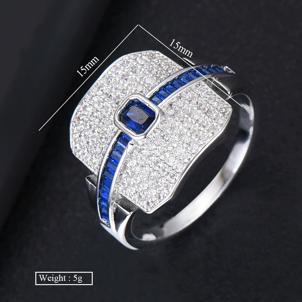 Luxury Stackable Choker Rings For Women Wedding Cubic Zircon Engagement Dubai American Bridal Finger Ring