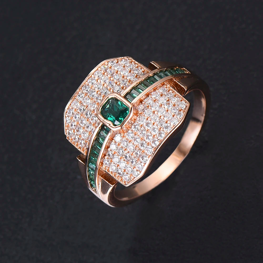 Luxury Stackable Choker Rings For Women Wedding Cubic Zircon Engagement Dubai American Bridal Finger Ring