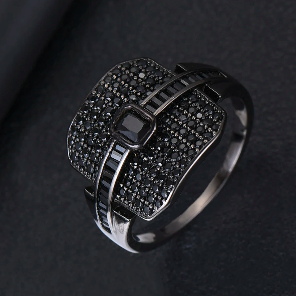 Luxury Stackable Choker Rings For Women Wedding Cubic Zircon Engagement Dubai American Bridal Finger Ring