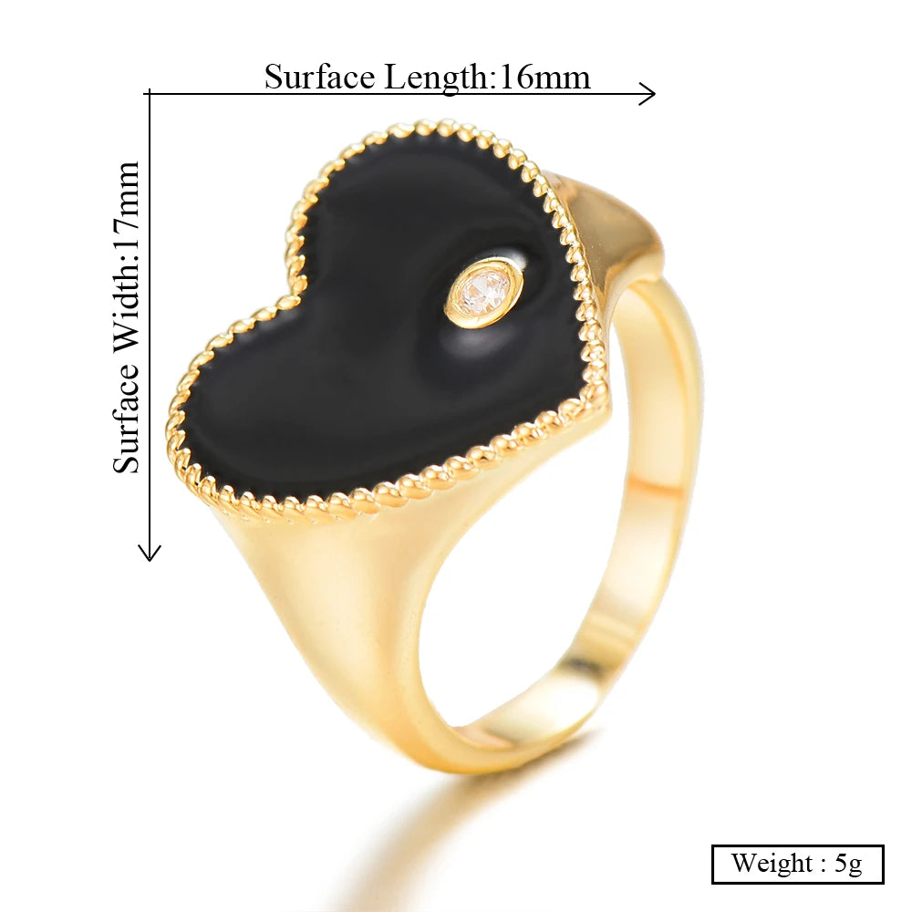 Trendy Heart Ring Luxury Flower Wheel CZ Cubic Zircon CZ Ring for Women Bridal Engagement Wedding Dubai Finger Rings
