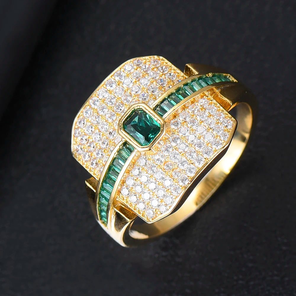 Luxury Stackable Choker Rings For Women Wedding Cubic Zircon Engagement Dubai American Bridal Finger Ring
