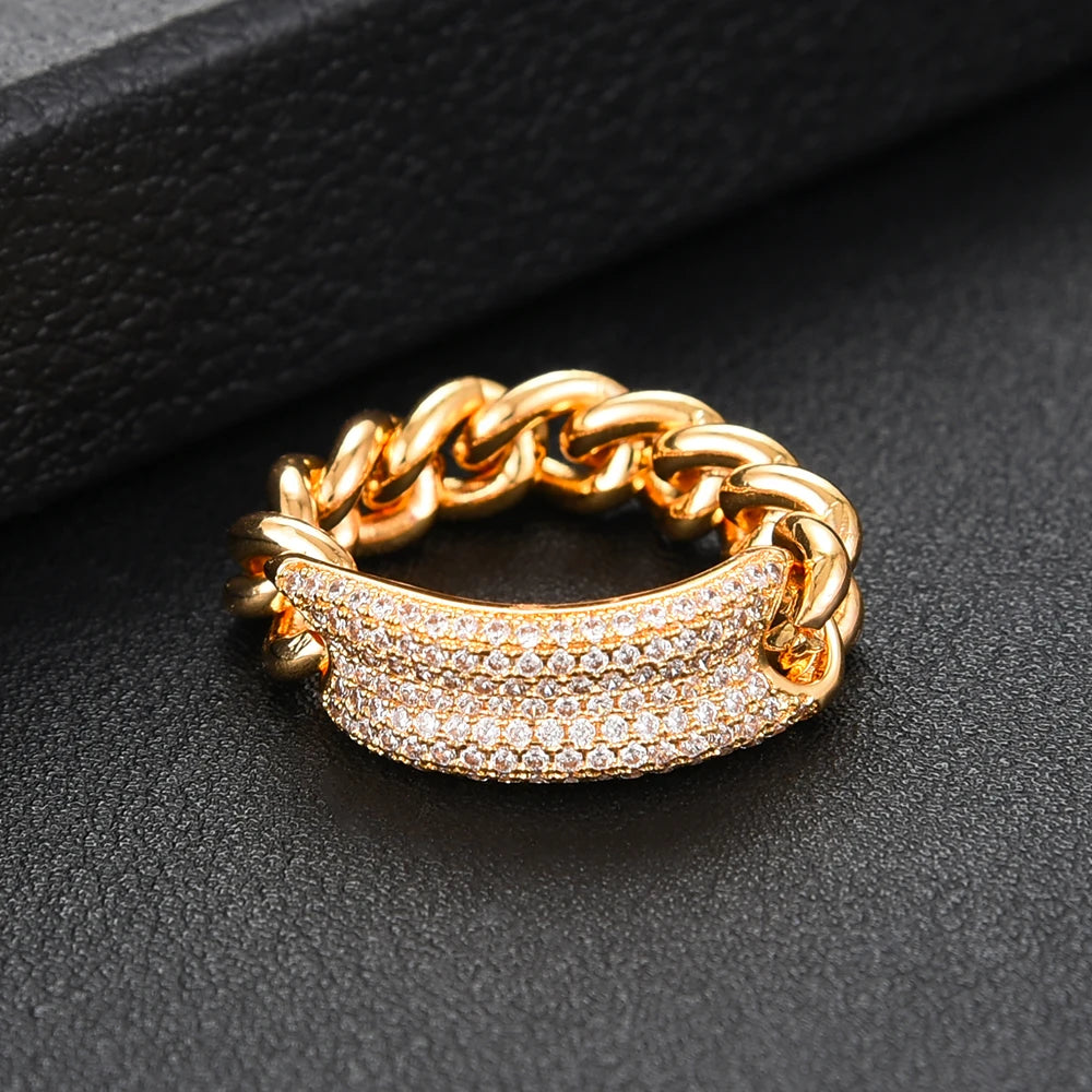 Trendy Punk Stacks Rings for Women Delicate Link Chain Rings Beads Charm Ring Bohemian Beach Jewelry 2019