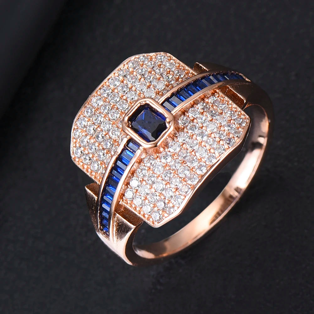 Luxury Stackable Choker Rings For Women Wedding Cubic Zircon Engagement Dubai American Bridal Finger Ring
