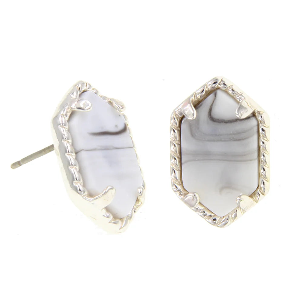 Iridescent Druzy Drusy Stud Earrings Stunning Chic Handmade Statement Mini Jewelry