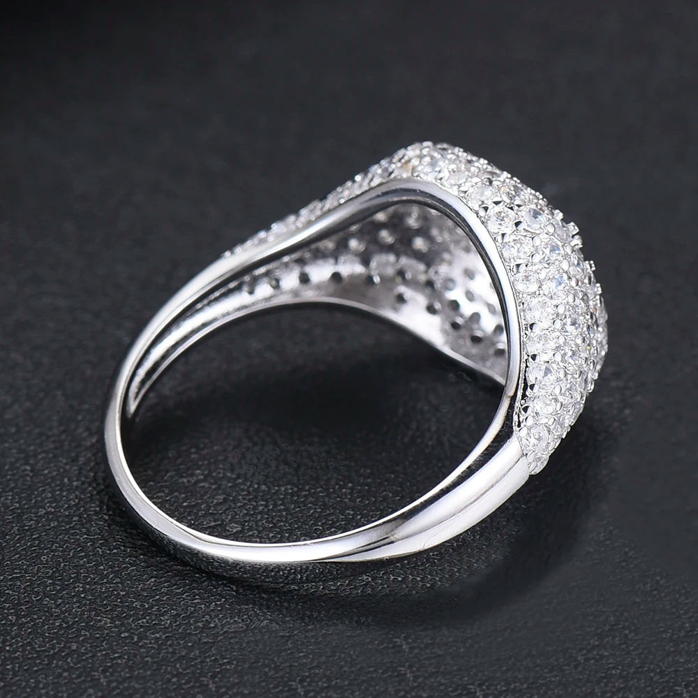 Spring Collection Luxury Stackable Chic Rings For Women Wedding Cubic Zircon Engagement Dubai Bridal Statement Finger Ring