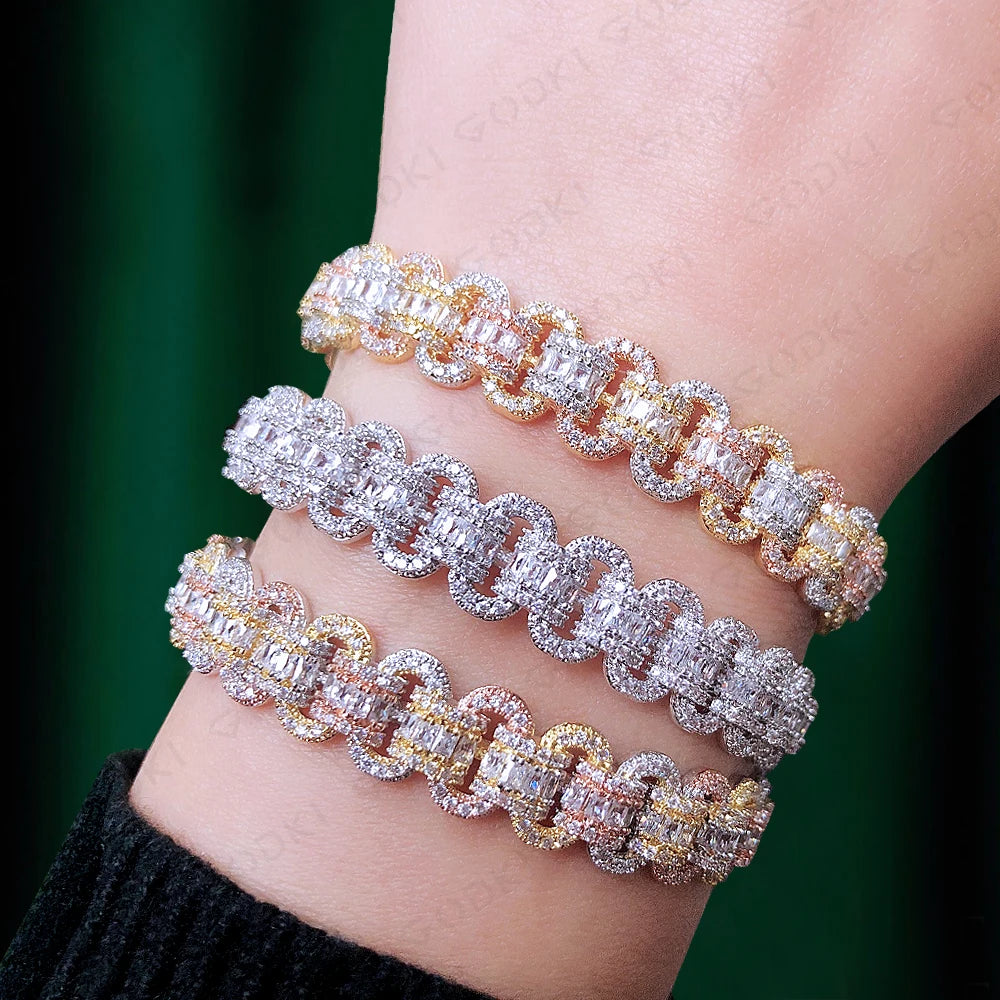 Trendy Luxury Stackable Bangle For Women Wedding Full AAA Cubic Zircon Crystal CZ Dubai Bridal Bracelet Party Jewelry 2020