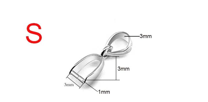 20pcs/lot Size S/M/L 925 Stering  Silver Bail Connector Bale Pinch Clasp Pendant for DIY Necklace Pendant Necklace Jewelry Make