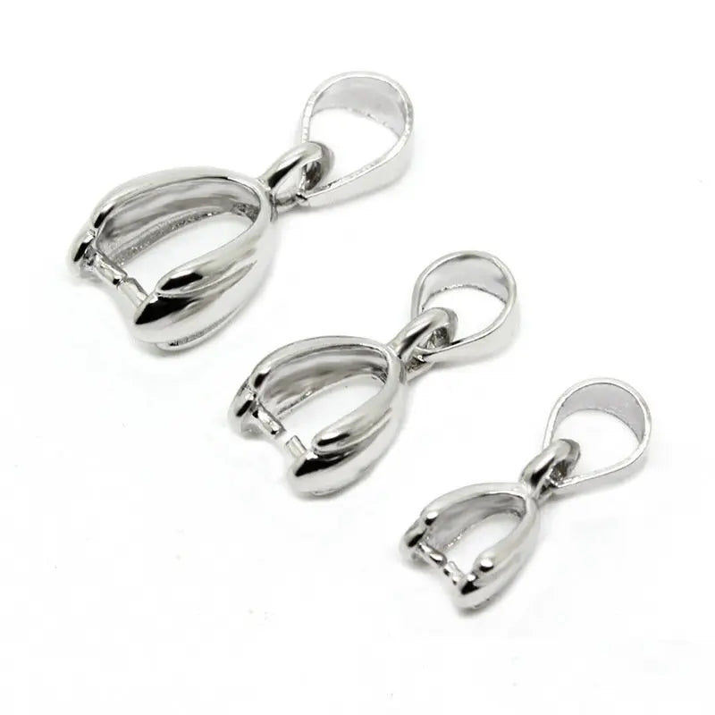 20pcs/lot Size S/M/L 925 Stering  Silver Bail Connector Bale Pinch Clasp Pendant for DIY Necklace Pendant Necklace Jewelry Make