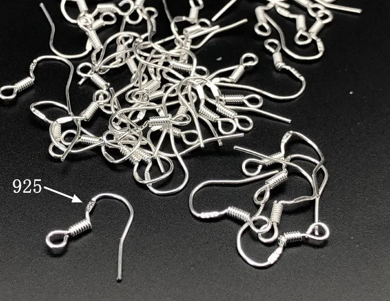 100pcs/lot Earrings Carven 925 Silver color Copper Ear Wires Earrings Hook for DIY Jewelry Earrings Making Supplies Accessor
