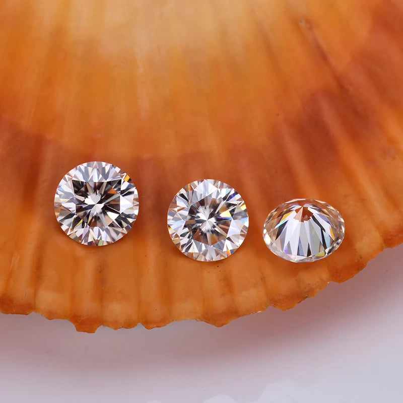 Wholesale Price1.0mm~15mm Round Shape Loose CZ Stone White Color AAAAA Cubic Zirconia  8 Hearts and 8 arrows