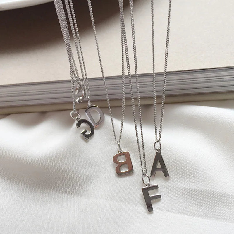 Trustdavis Genuine 925 Sterling Silver Fashion Sweet 26 Letters Pendant For Women Girls Wish Fine DIY Accessories Jewelry DS837