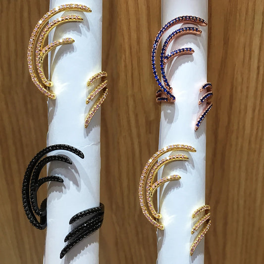 Trendy Angel Wing Statement Stacks Rings for Women Cubic Zircon Finger Rings Beads Ring Boho Beach Jewelry