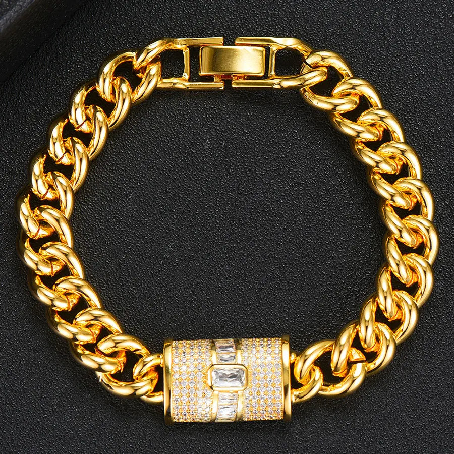Luxury Chunky Link Bracelet For Women Wedding Full Cubic Zircon Crystal CZ Dubai Bracelet Party Jewelry 2020