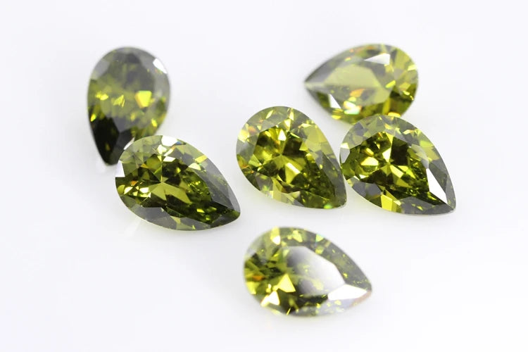 Cubic Zirconia Stone Multicolor Pear Shape Brilliant Cut Loose CZ Stones Synthetic Gems Beads For Jewelry 2x3~13x18mm AAAAA